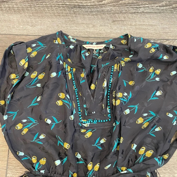 Rebecca Taylor Women's Grey and Gold Dress size 0 - Picture 5 of 12